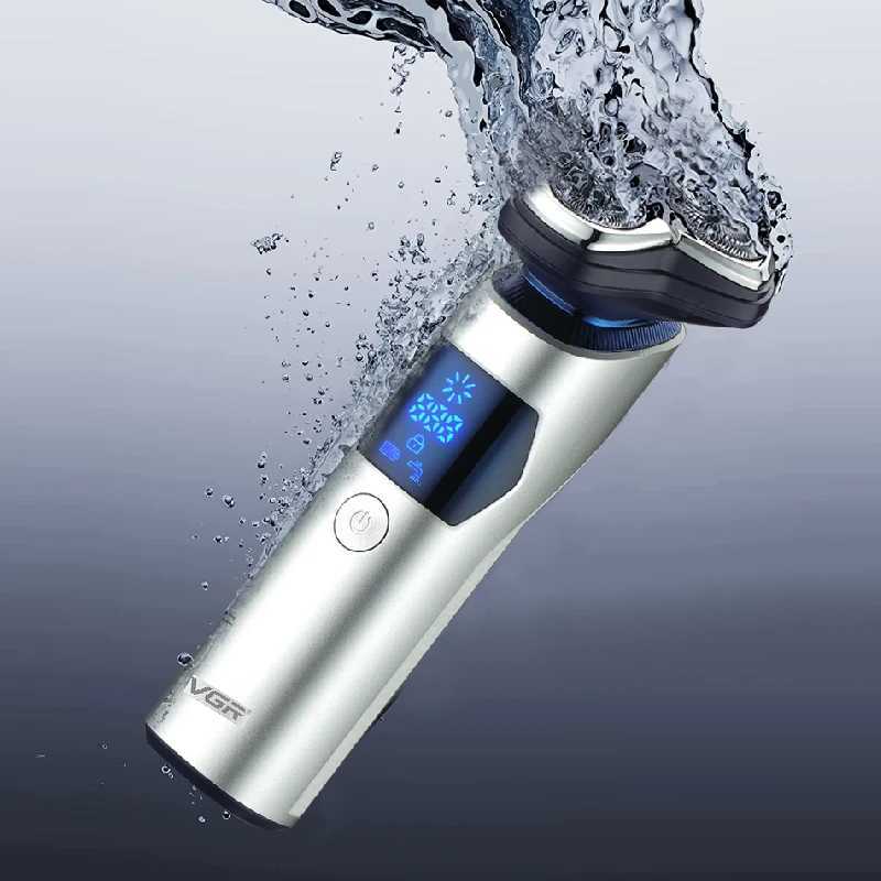 VGR 3D Pro electric shaver for mens washable beard rotating electric shaver rechargeable facial shaver wet USB Z250402