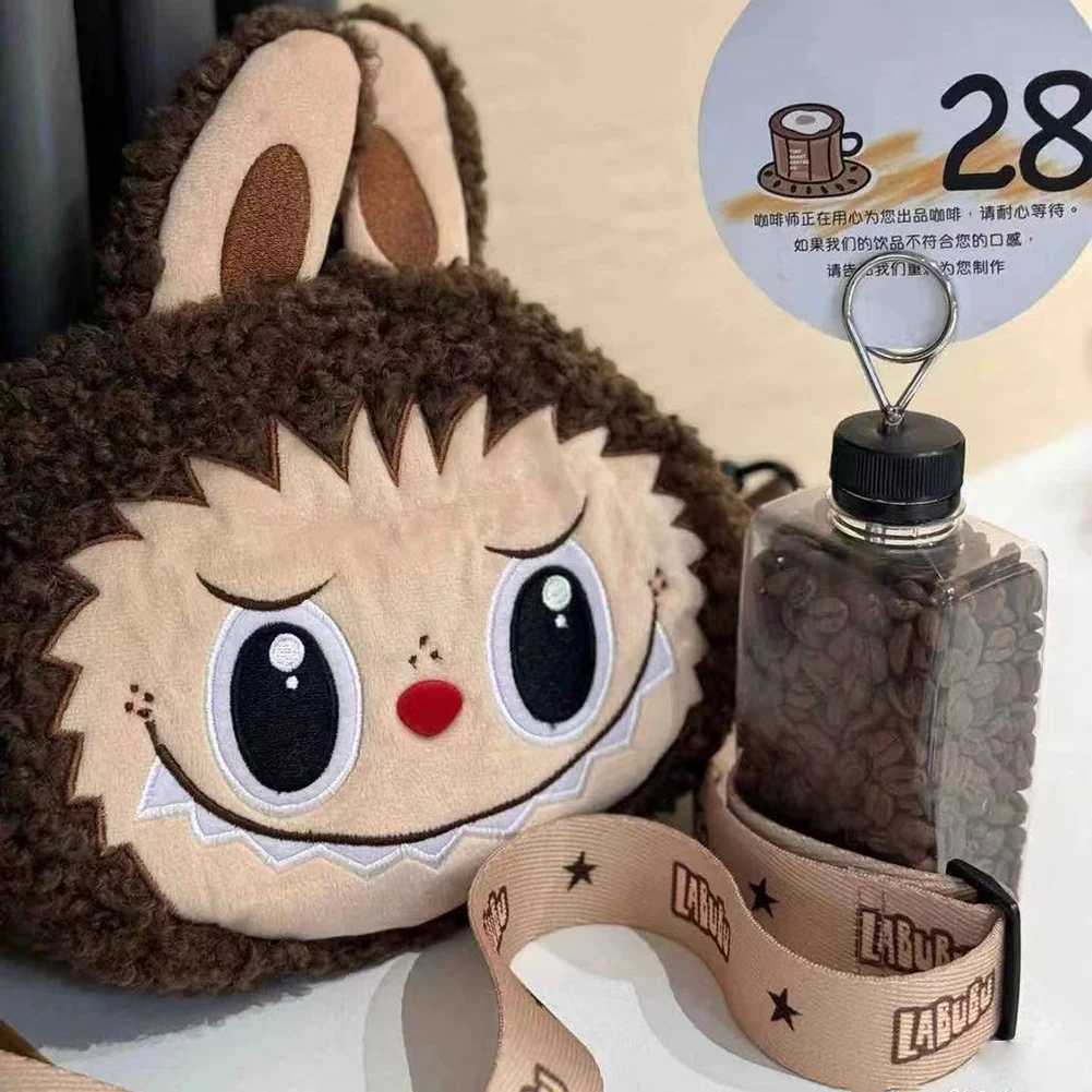 2024 Labubu Shoulder Bag Cute Cartoon Plush Doll Bag Doll Backpack New Student Cross Body Bag Monster Outdoor Travel Bag Toy X250402