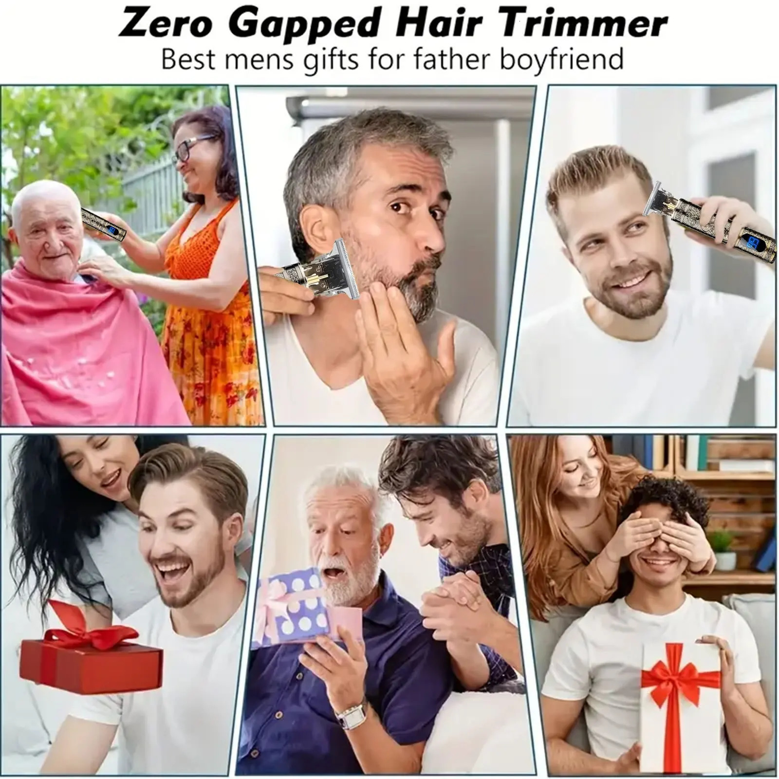 Mens Hair Clipper Trimmer Set LCD Screen Convenient for Home Travel Use Gift for Fathers Day Birthdays Christmas 251030