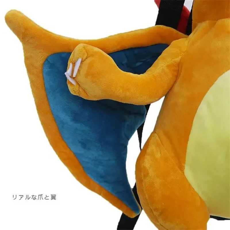 Cute Pocket Monsters Charizard Backpack Cute Kawaii Stuffed Anime Plush Bag Soft Japanese Style School Bag Role Playing Props Christmas Gift X250402