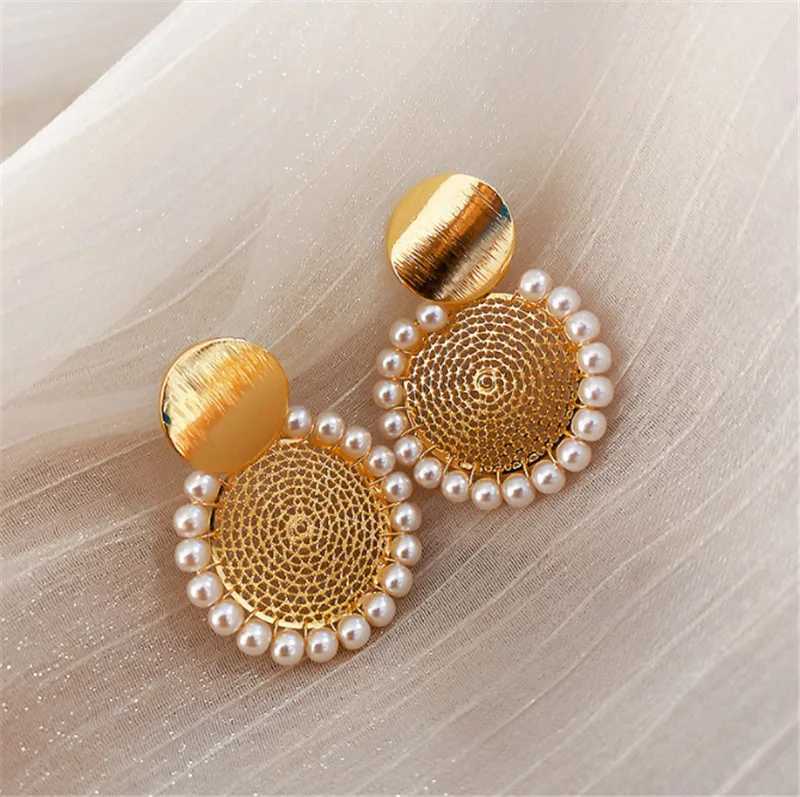 Xiyanike Geometric Round Pearl Earrings Temperature Online Celebrity Earrings Personalized Design Earrings New 2021 Y250401