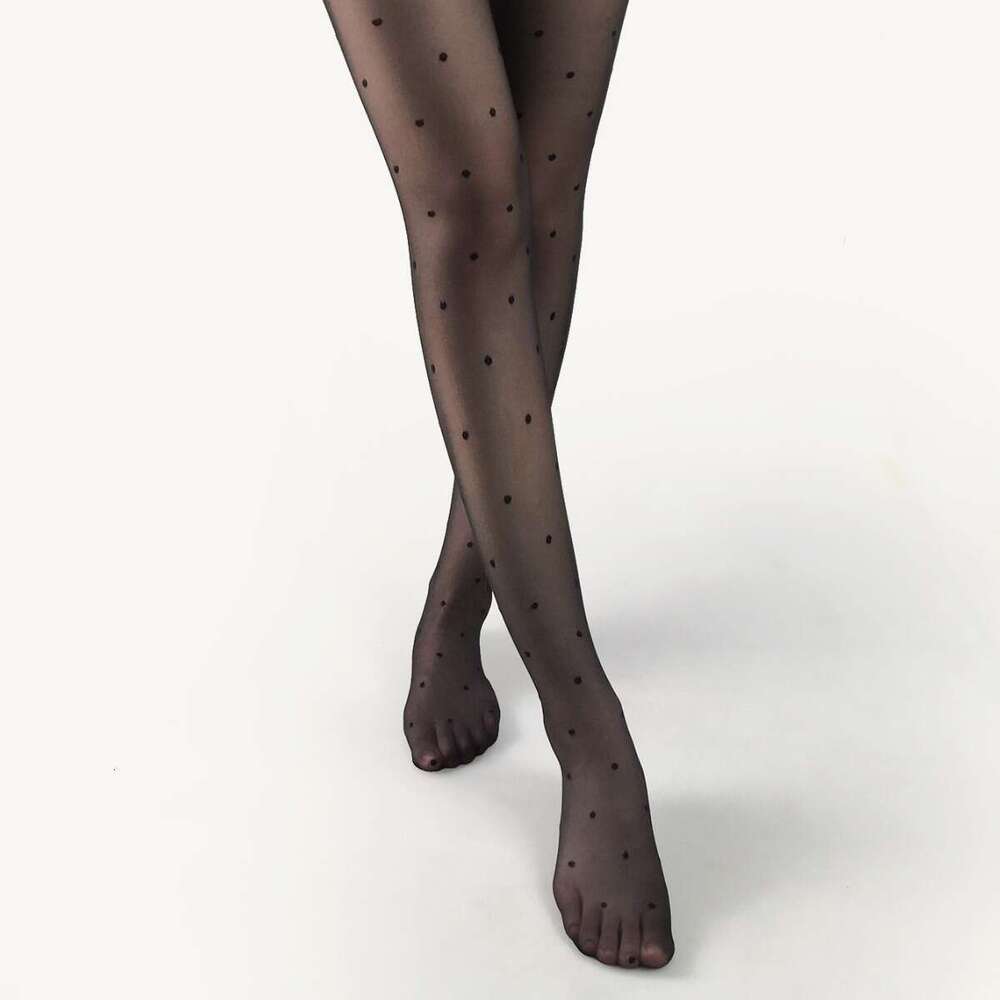 Jacquard polka 8D ultra-thin T crotch small round toe transparent dot pantyhose stockings 8548 2025 new casual versatile fashion clothing