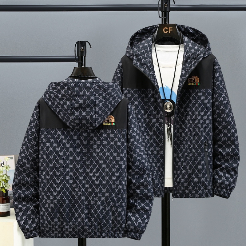 Designer clothing New Jacket Jacket Fall Coat Men's casual Men's jacket hooded large version plus size top Casual trend black gold