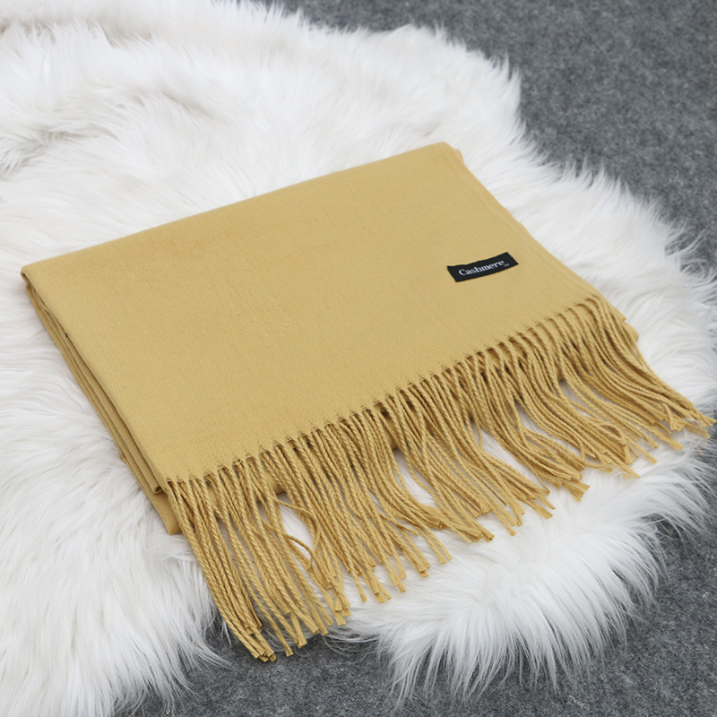 K282 Imitation cashmere scarf bright red solid color shawl autumn and winter annual meeting printed gift warm dual-purpose scarf manufacturer wholesal