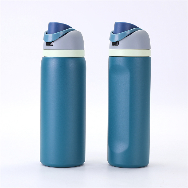 Custom Logo Fruit Double Wall Insulated Sports Water Bottle 16oz 19oz 24oz 32oz Stainless Steel Water Bottle With Lid and Straw