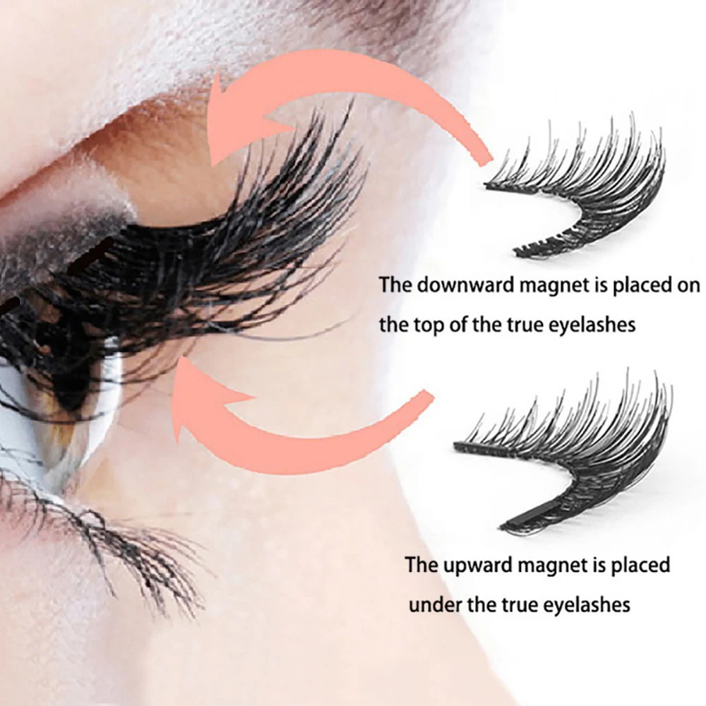 3D Magnetic Eyelashes Kit 5 Magnet Easy To Wear False Natural Black Stem Fake Lashes Reusable Eyelash Supplies 250402