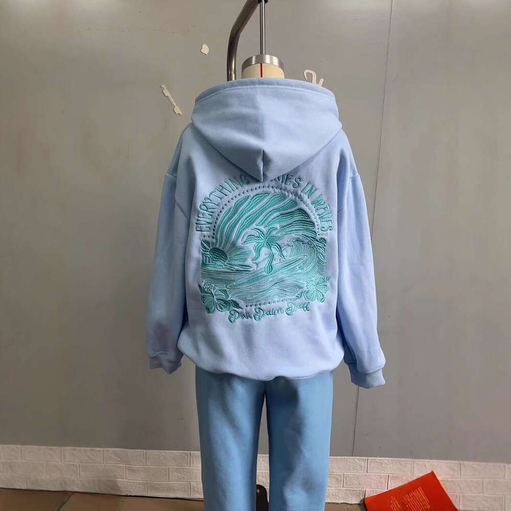 Source: European and American embroidered fleece hoodie, 2025 new casual fashion trend clothing