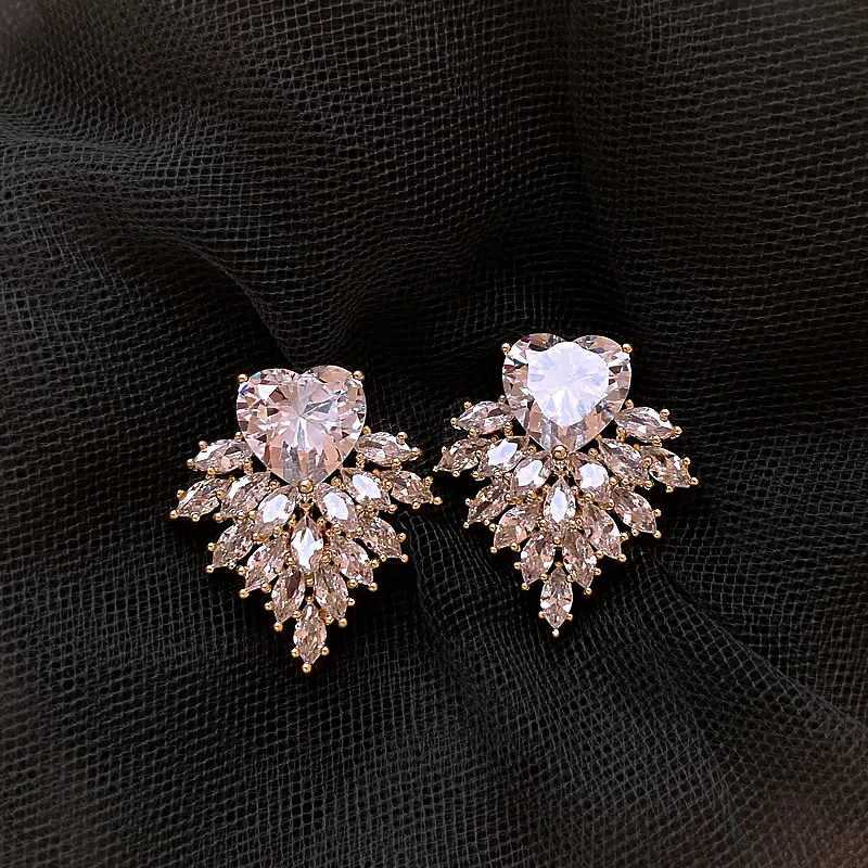 2025 New Arrival Elegant Unique Exquisite Love Fireworks Stud Earrings For Women Fashion Crystal Geometry Jewelry Party Gifts Y250401