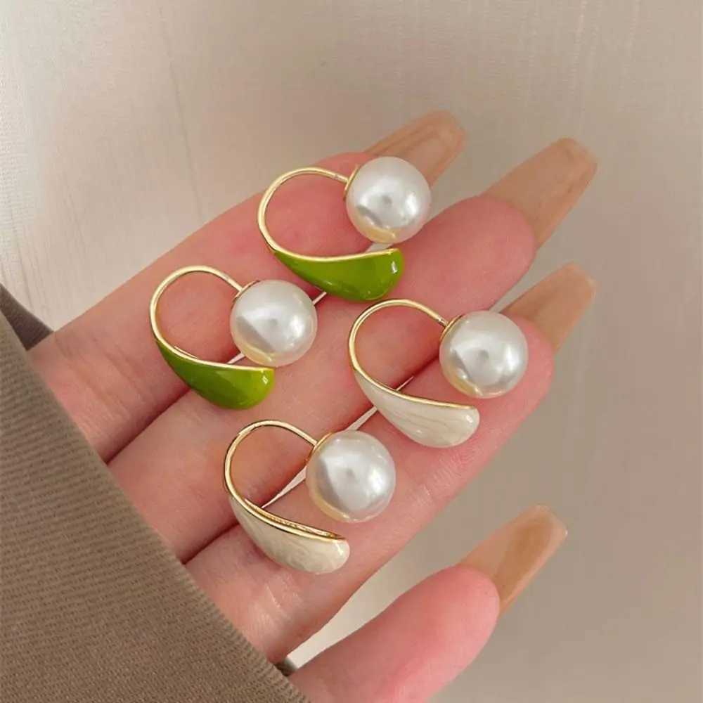 Water droplet round metal earrings female designer new wheat C-shaped ring earrings fashionable party jewelry Y250401