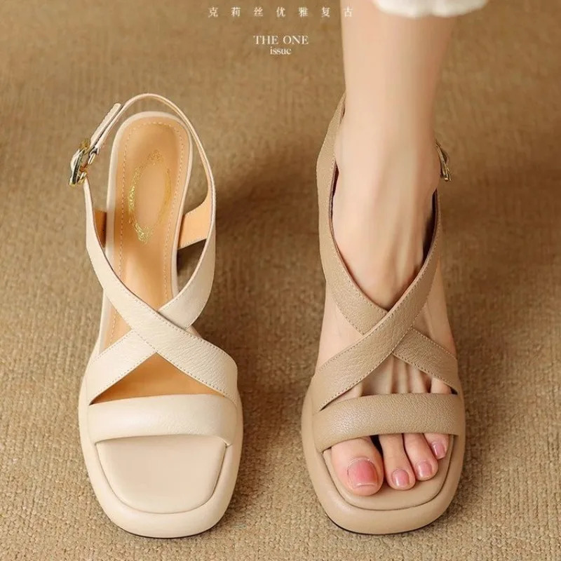 Classics Super High Heels Shoes Sheepskin Women Sandals Ladies Dress Platform Shoes 251030