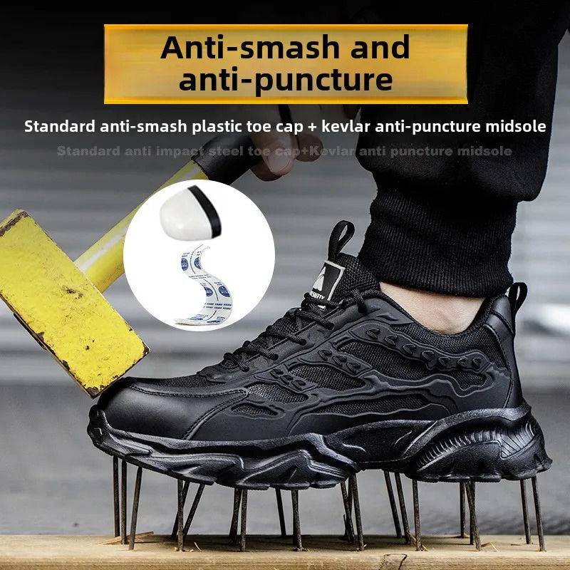 summer breathable safety shoes lightweight work shoes for men women working boots with plastic toe insulation 6KV work sneakers 251030