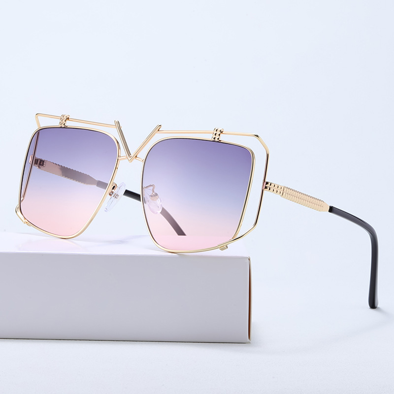 Designer Sunglasses For Men Women Oversized Sunglasses Fashion Classic Round Sunglasses Luxury Polarized Goggle Pilot Alloy Frame UV400 Eyewear KP111