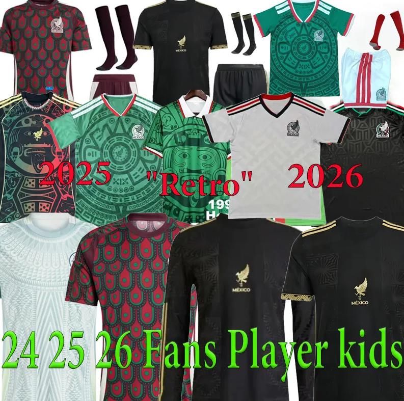 2025 2026 Mexico Gold Cup Soccer Jerseys CHICHARITO GIMENEZ H.LOZANO HOME AWAY Football Shirt Mexique E. ALVAREZ A.VEGA RAUL Men Woman KidS KiT