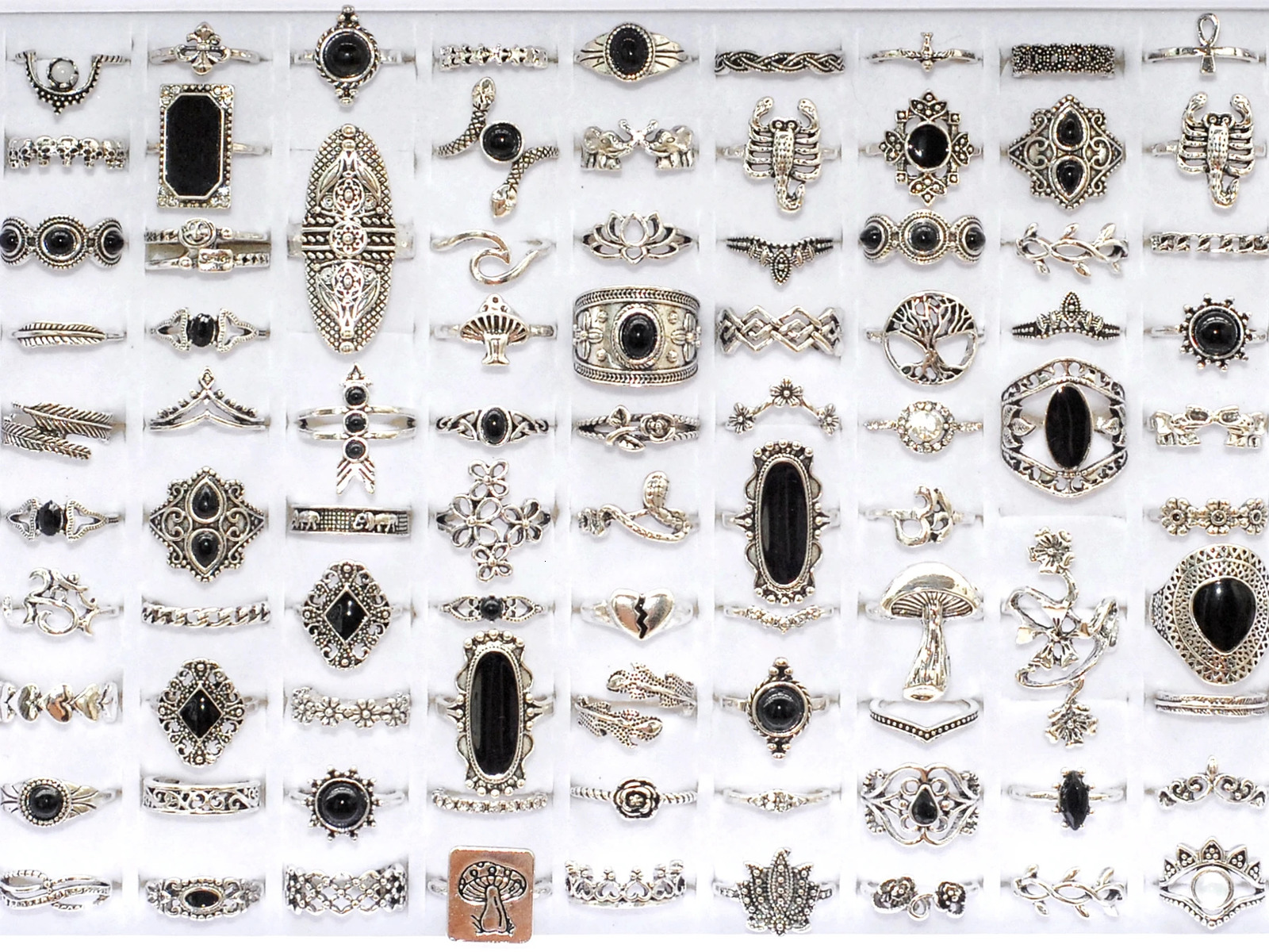 203050pcs Bulk Mix n Bohemia Vintage Rings For Women Ancient Silver Plated Metal Fashion Charms Party Gift Finger Jewelry 251031