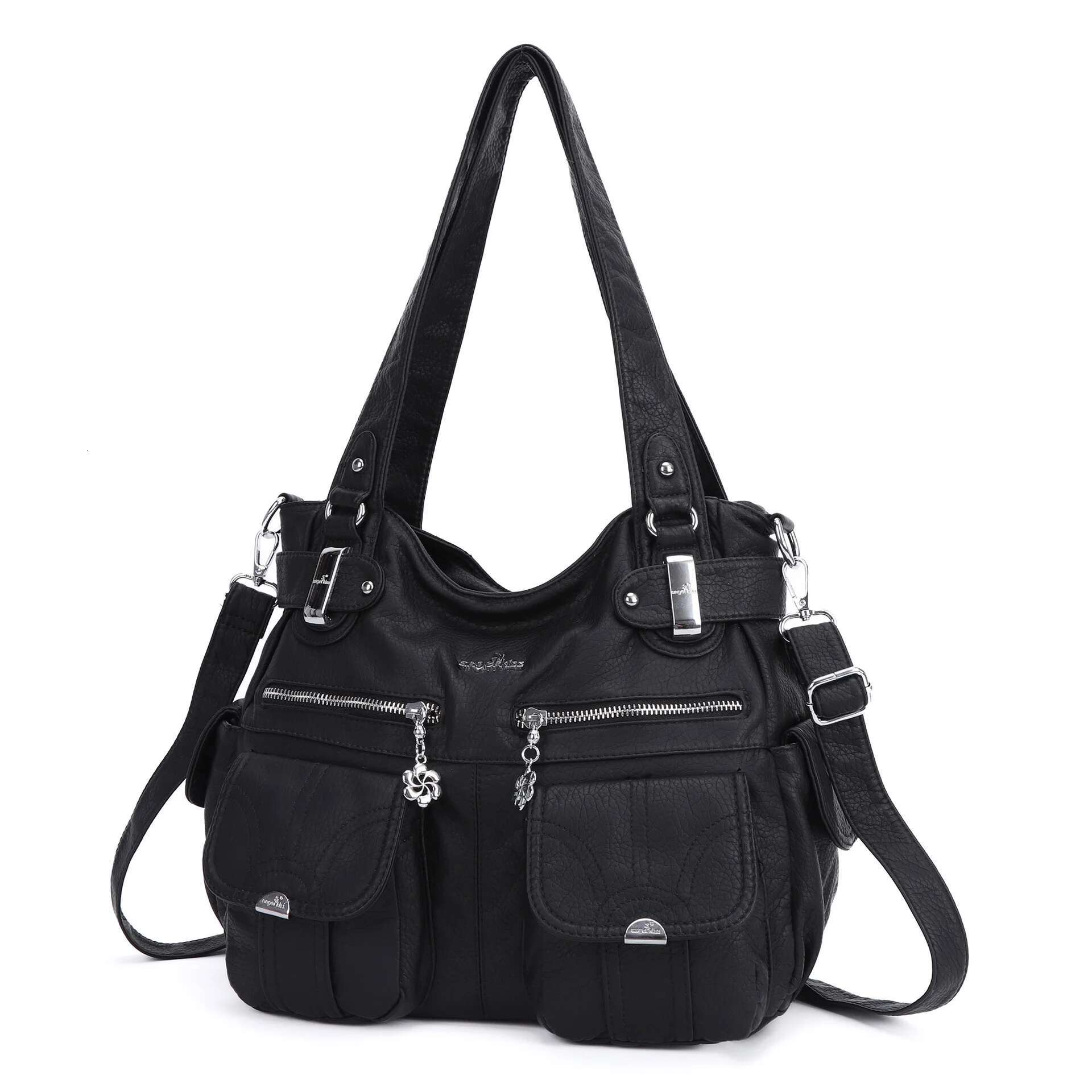 Angelkiss Women Handbags Top-Handle Handbag Multifunctional Washable PU Shoulder Bag 13X17 Casual Shopper Bags Large
