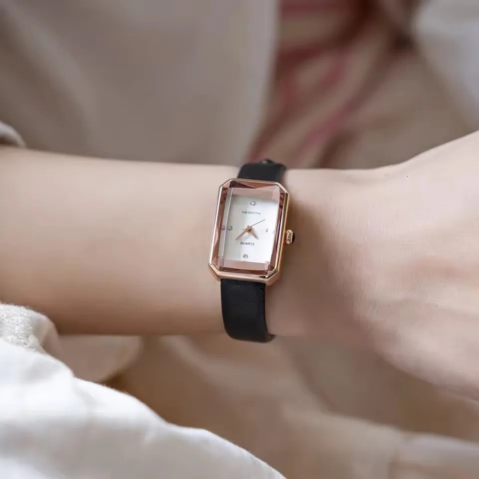 REBIRTH 2027 Fashion Simple Leather Band Women Watches Analog Mini Quartz Wristwatch Ladies Watch 251031