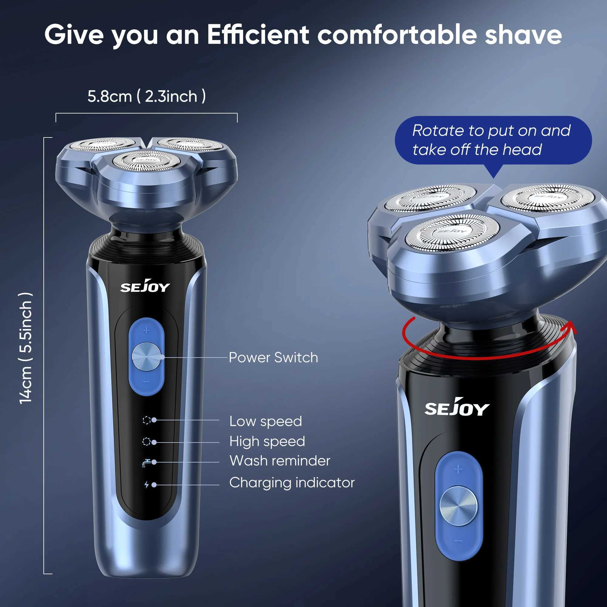 SEJOY Rotating Electric Shaver Kit Rechargeable Multi functional Shaver Z250402
