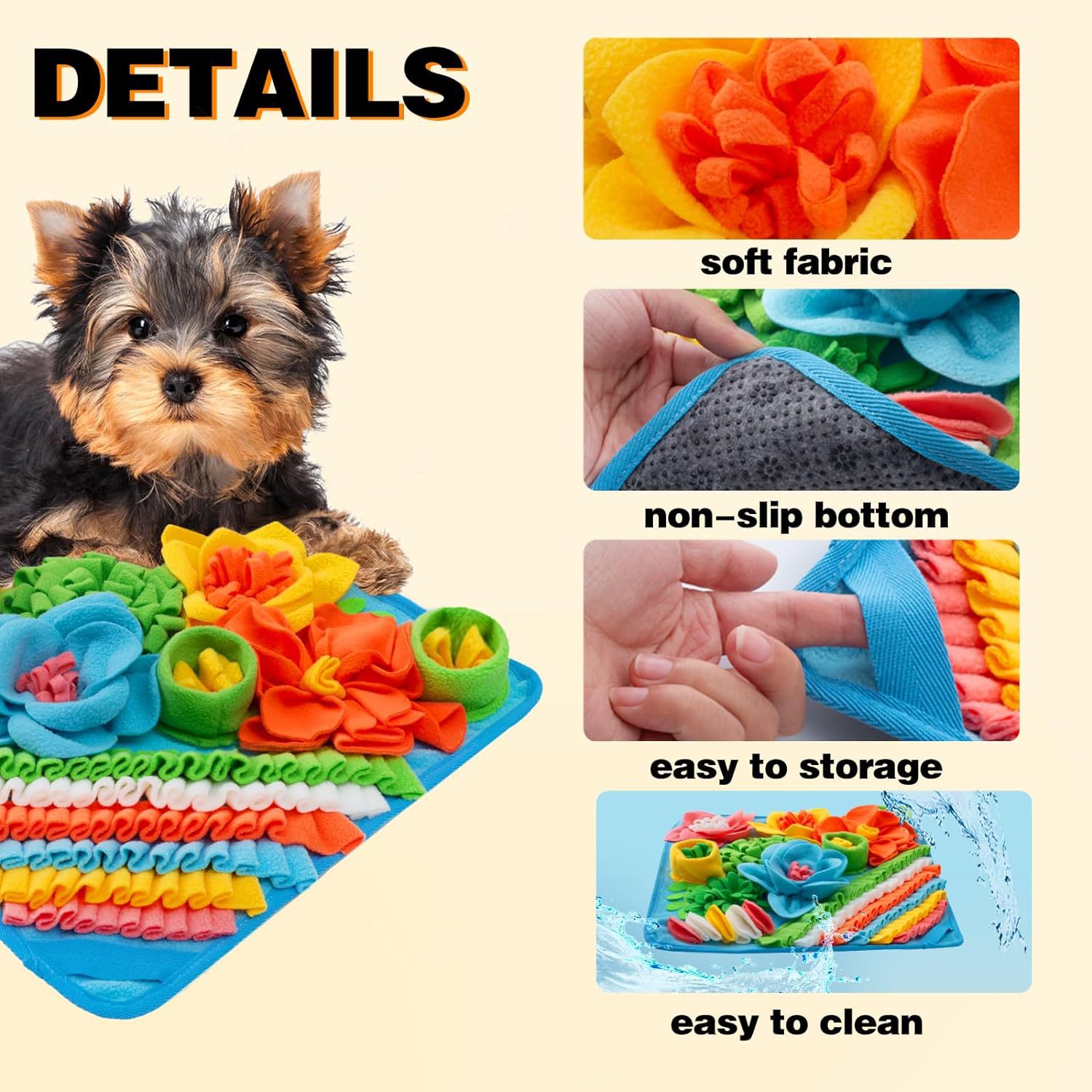 Update Dogs Snuffle Mat Interactive Pet Slow Feeding Dog Puzzle Toys For Foraging Smell Training Anxiety Relief