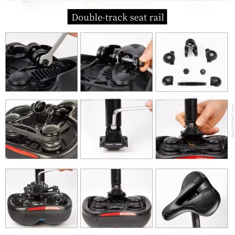 Shockproof Bicycle Seat Hollow Breathable Comfortable Bike Saddle Support for Men Women Cycling Accessories for Long Rides 251027