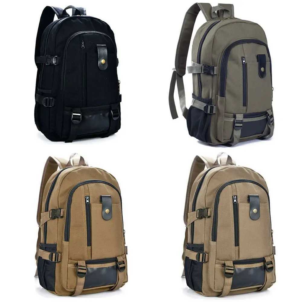 Men Women Vintage Canvas Backpack Rucksack Travel Sport Schoolbag Laptop Camping Bag Outdoor BagsC250407