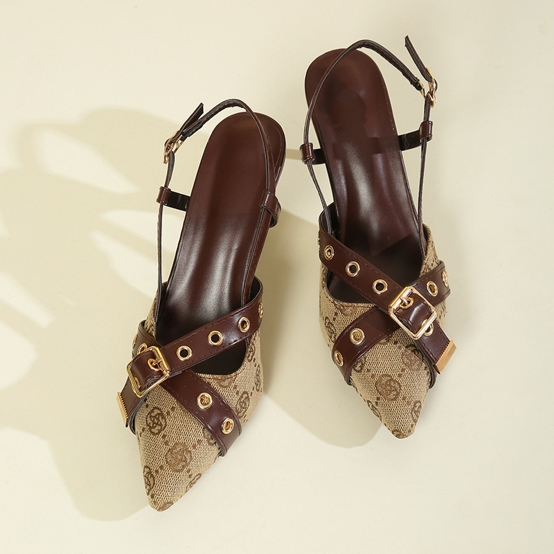 free shipping 2025new designers sandals for womens Summer New High Heels Fashion Style Casual Versatile Outerwear Size 34-42