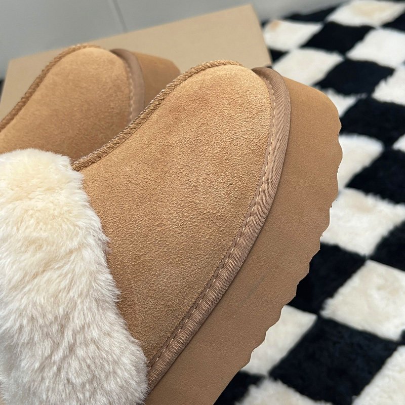 -MEOD Slippers Shoes Platform Snow Boots Designer Womens Tazz Classic Outdoor Chestnut Wool Slides Fluffy Leather Women Slider Fast Ship With Box