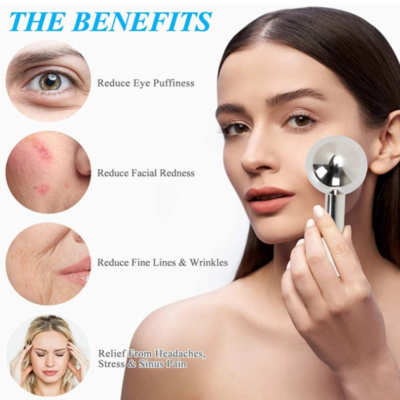 12pc Facial Ice Globes Cold Stainless Steel Facial Roller Skin Beauty Spa Cooling Globe Massage Ball Face Care 251030