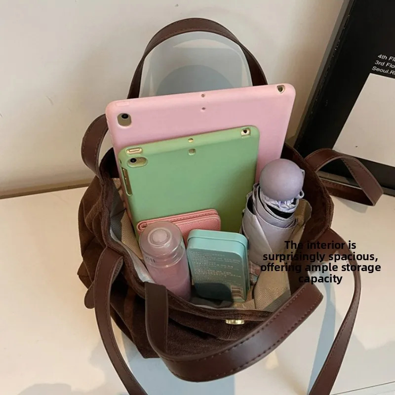 Fashion Matte Vintage Shoulder Bag Small Simple Crossbody Bucket Bag for Women Comfortable and Versatile Texture Storage Bags 251030