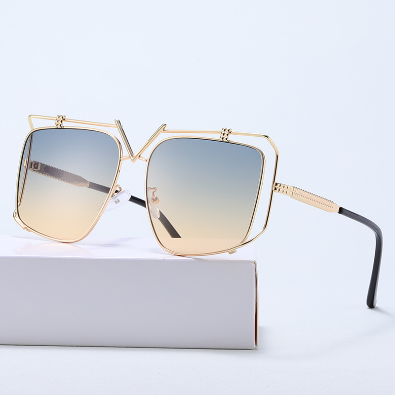 Designer Sunglasses For Men Women Oversized Sunglasses Fashion Classic Round Sunglasses Luxury Polarized Goggle Pilot Alloy Frame UV400 Eyewear KP111