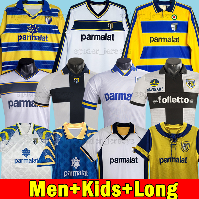 Retro Parma Calcio 1913 soccer Jerseys 2012 13 ZILA STOICHKOV CRESPO 2001 03 05 CANNAVARO ADRIANO SENSINI 1999 97 ZOLA Long sleeves 1995 93 Football Shirts kids kits