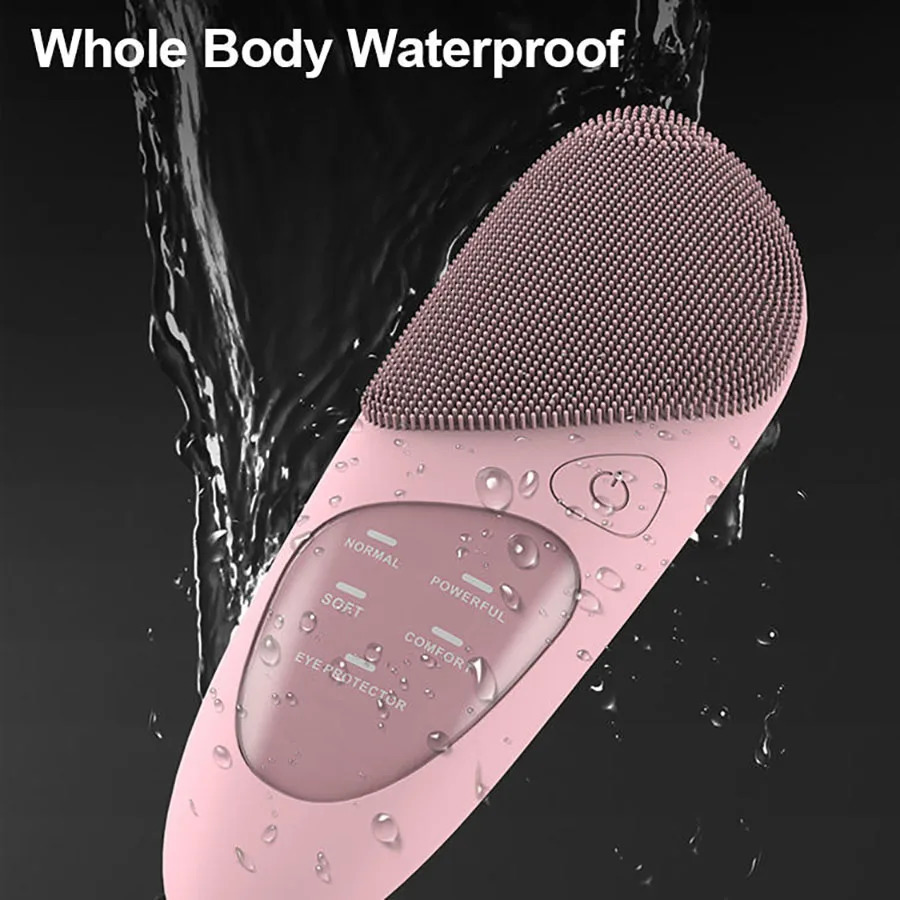 Facial Cleansing Brush with Compress Eye Massager Waterproof Deep Pore Cleaning Ultrasonic Silicone 3 in 1 251030