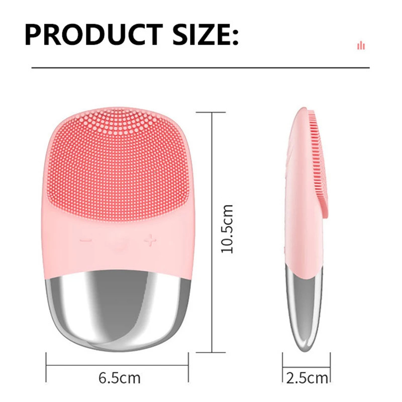 Electric Silicone Square Cleansing Brush Facial Cleanser Ultrasonic Skincare Facial Rechargeable Cleaning Massager 251030