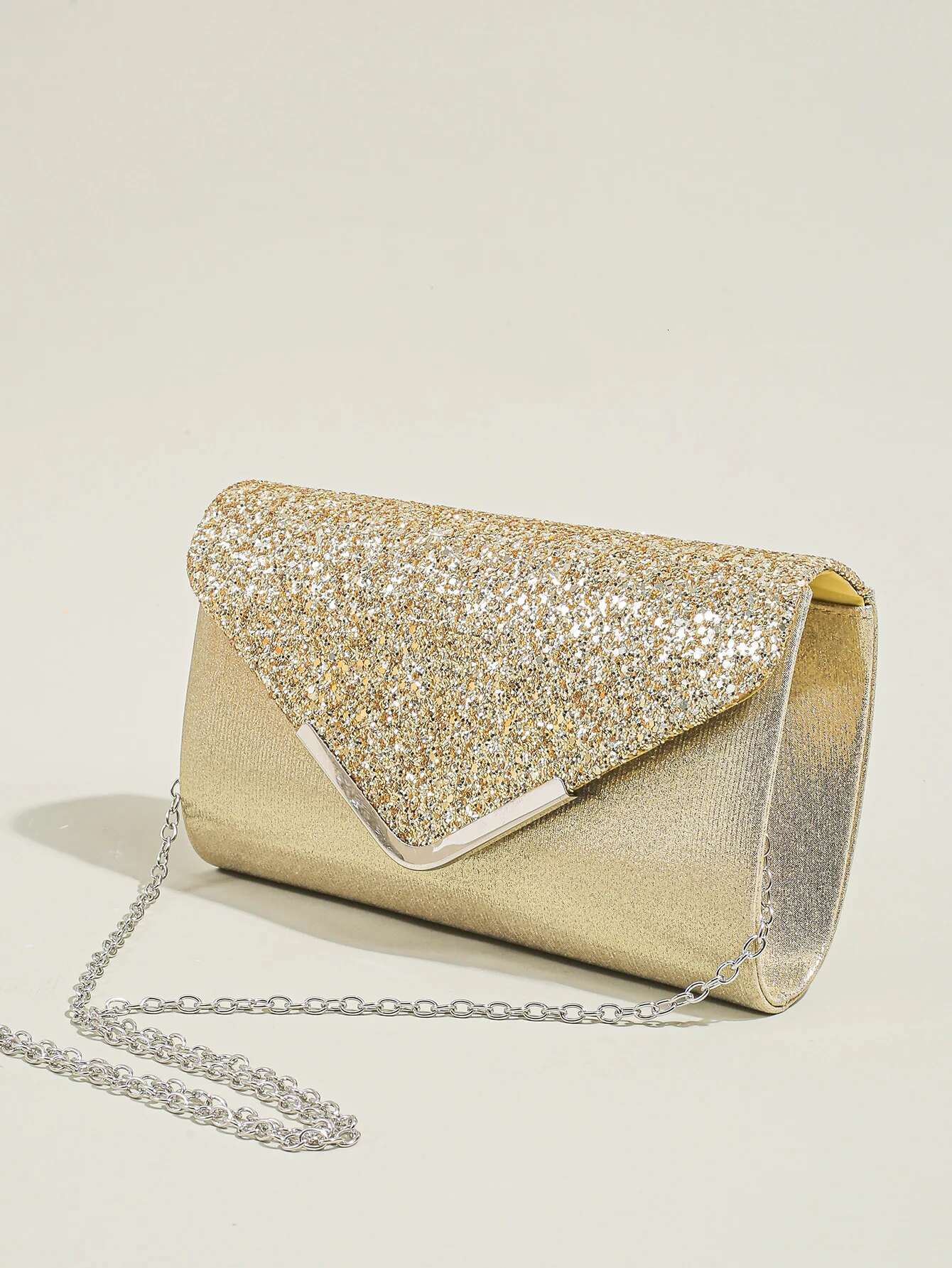 Women Evening Envelope Handbag Prom Sequin Clutch Purse chain Shoulder Cross Body Bag For Party