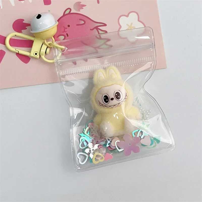 New plush mini Labubu Rubble vinyl cute particles mobile pendant cute keychain gift W250402