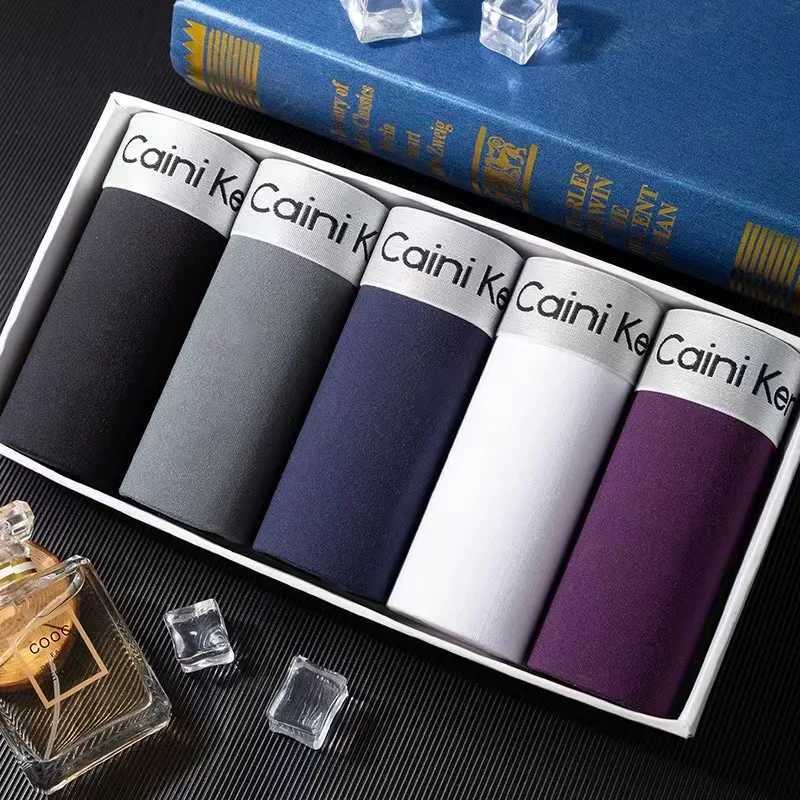 luxery 5PcsMens Shorts Brand Underwear Fashion Trend Sexy Boxer Breathable Soft Boxers Men Classic Black Solid Color Underwear Men designer C251101