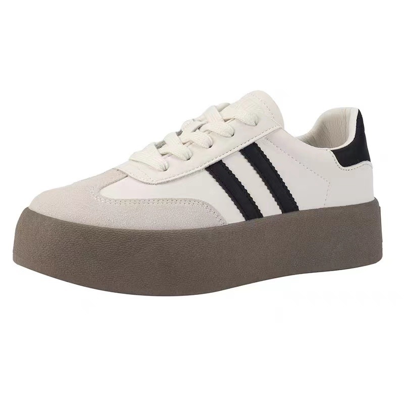 designer shoes 2025 Women's thick-soled white sneaker Fashionable casual board shoes wedge sole single shoes inspired