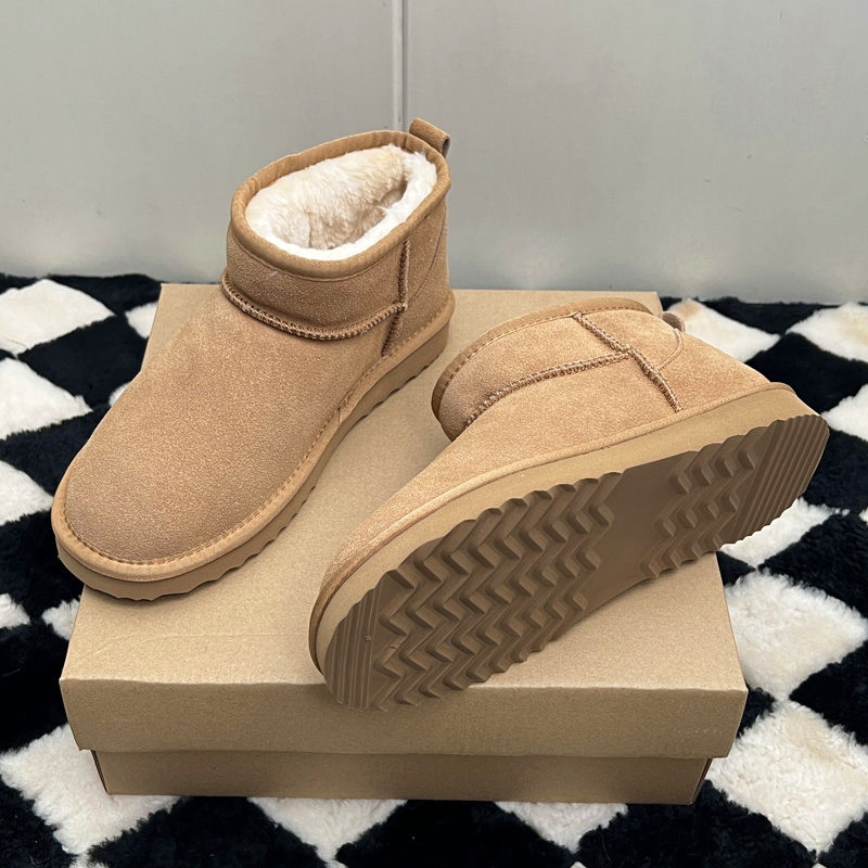 Designer Boots Women Ultra Mini Slippers Slides Platform Shoes Snow Boot Classic Leather Chestnut Winter Fluffy Boot Fur Slipper Ankle Top Quality Wit
