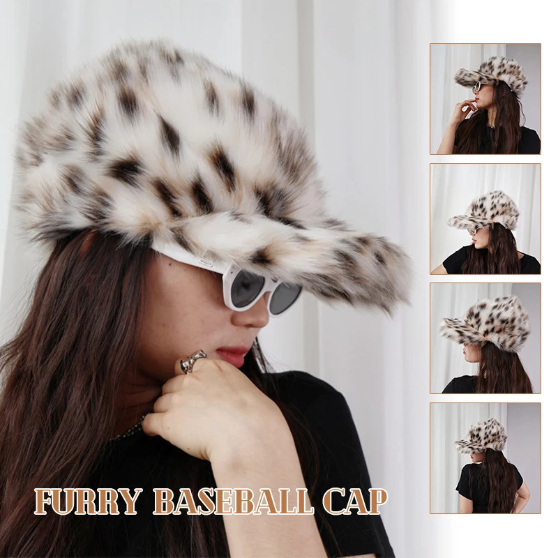 Fox Fur Baseball Cap Sun Hat Women Autumn Winter Windproof Warm Plush Duckbill Cap Fashion Warm Accessories 251030