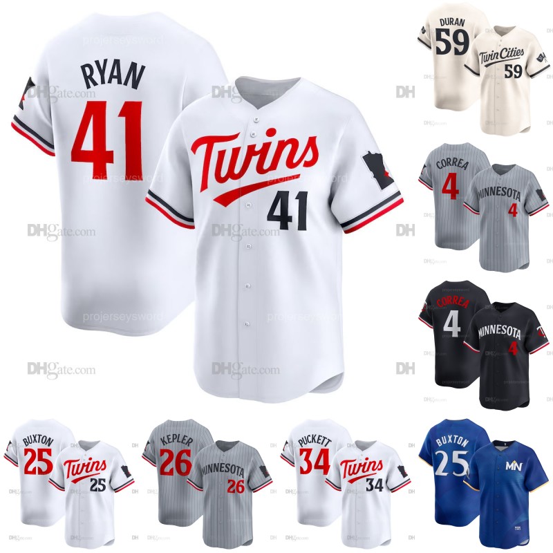 Twins Jersey Joe Ryan Pablo Lopez Byron Buxton Carlos Correa Max Kepler Kirby Puckett Royce Lewis Jhoan Duran Jose Miranda Matt Wallner Ty France Jorge Alcala Jerseys