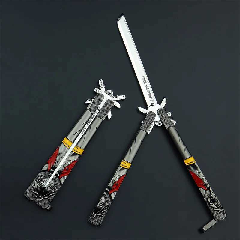 Folding butterfly knife uncut outdoor practice knife childrens model toy cartoon animation throwing knifeW250402