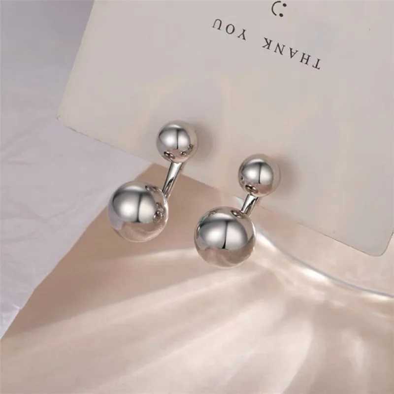 925 silver needle double round ball charm stud earrings suitable for womens barbecue parties weddings womens pendant eh1422 Y250401