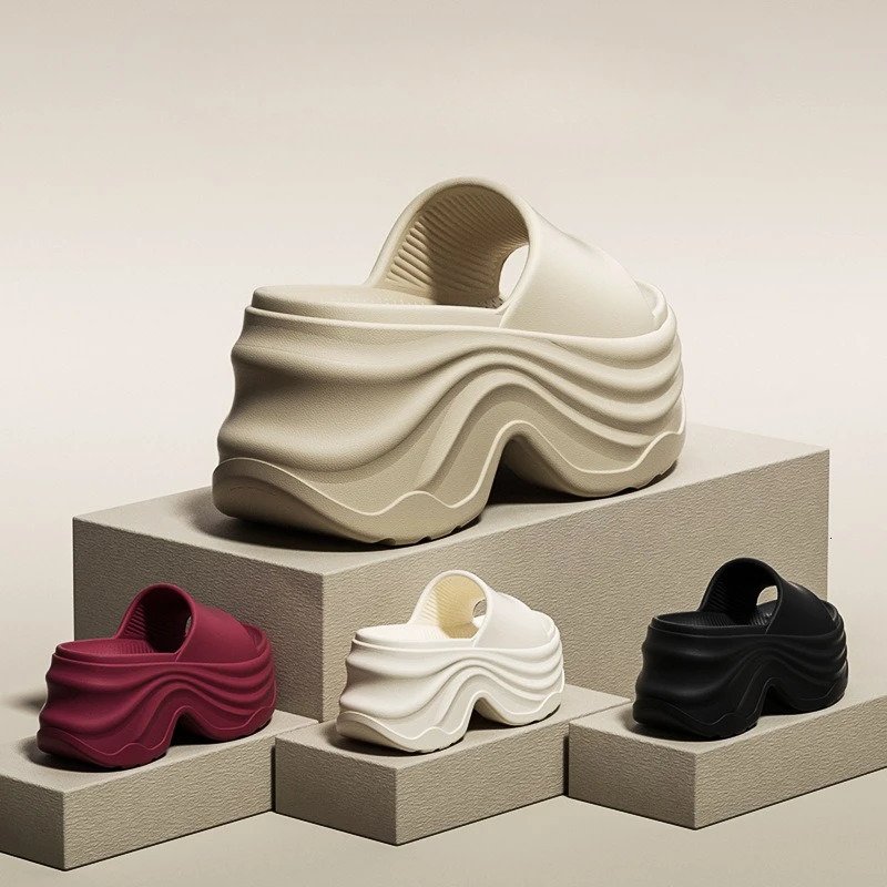 YNPO Solid Color EVA Platform Slippers Women Thick Sole Non Slip Beach Slides Sandals Lady Summer Soft Sole Wedge Heel Slipper 251030