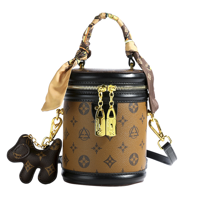 Free shipping women's cylinder bag Small bag women's new fashion senior cylindrical one-shoulder bucket crossbody bag 2025