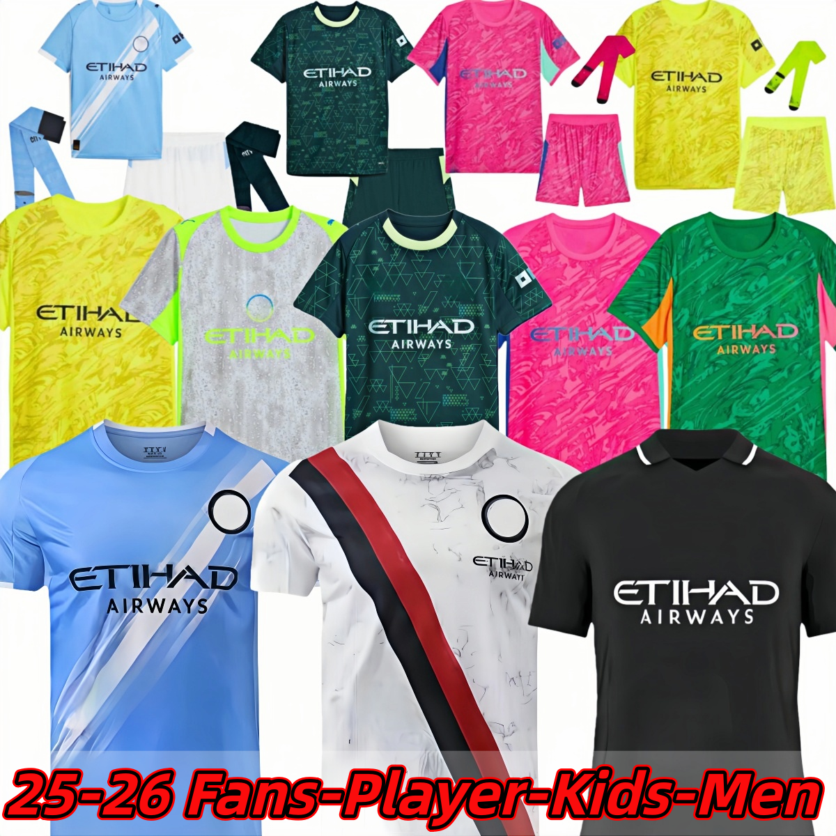 man city 25 26 HAALAND MARMOUSH SOCCER JERSEY GREALISH MAN CITIES ALVAREZ player DE BRUYNE FODEN football tops shirt men kids kit DOKU Mancheste 3XL 4XL