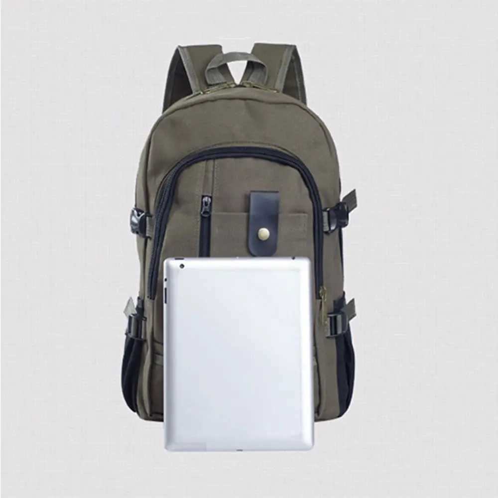 Men Women Vintage Canvas Backpack Rucksack Travel Sport Schoolbag Laptop Camping Bag Outdoor BagsC250407