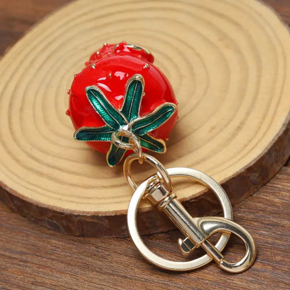 Cute fruit red strawberry pendant keychain suitable for keybags car pendants decorative jewelry accessories holiday gifts X250402