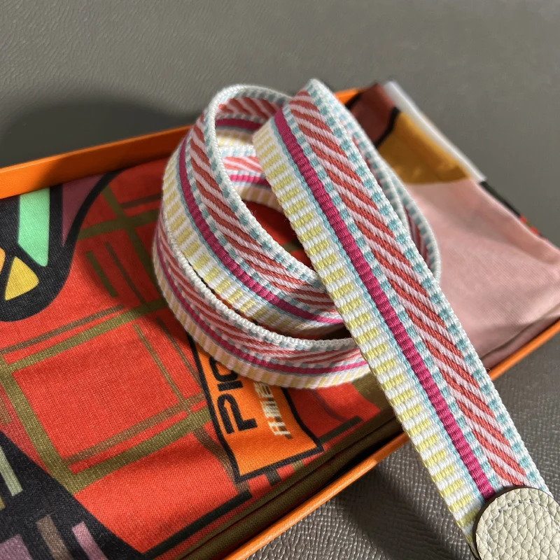 HandStitched 25cm Wide Canvas Bag Strap Togo Leather Ends Suitable for Evelyne Handbags and Crossbody 251030