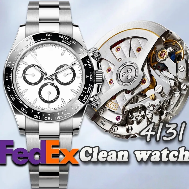 Men's Watch Designer Top 40mm Caliber Cal.4131 Mechanical Watch 904L Sapphire Waterproof Transparent Mirror Comparable to Original Shop Showcase with Box ID