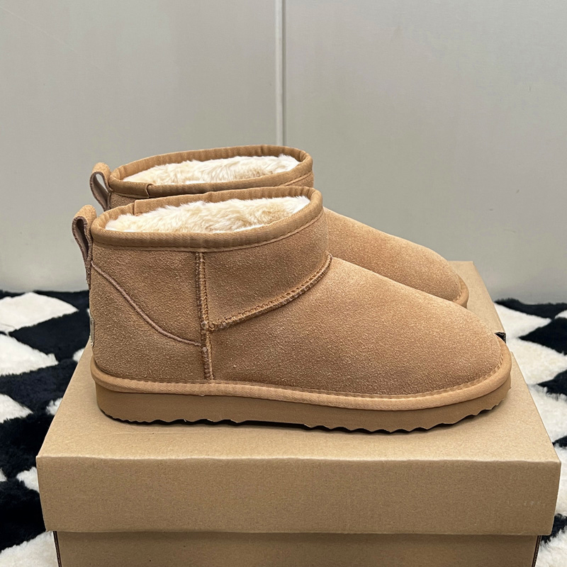 MEOD Designer Women Ultra Mini Slippers Boots Slides Platform Shoes Snow Boot Classic Leather Chestnut Winter Fluffy Boot Fur Slipper Ankle Best Quali