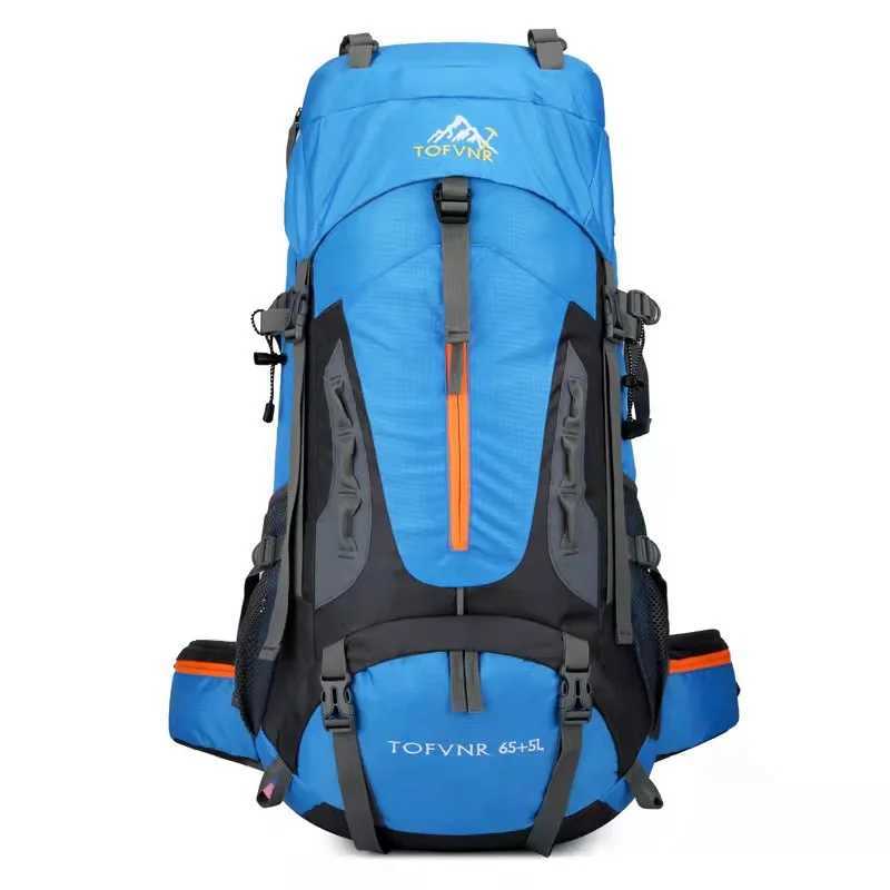 70L Camping Backpack Mens Travel Bag Climbing Rucksack Large Hiking Storage Pack Outdoor Mountaineering Sports Shoulder BagsC250407